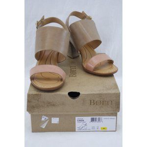 EUC Born 'Cindie' Light Gray Heels | Sz 10, Sabbia/Rosa, Leather